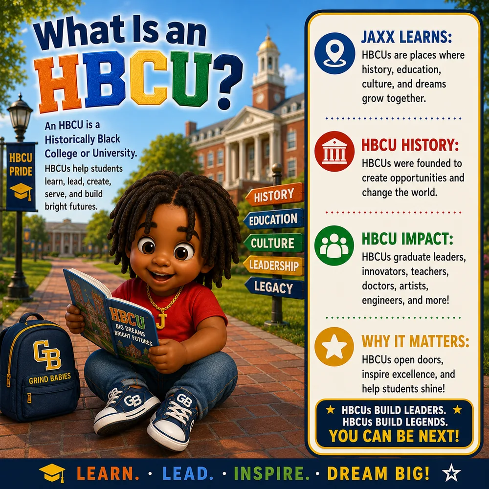 What is an HBCU explainer card from the Grind Babies HBCU Heroes series