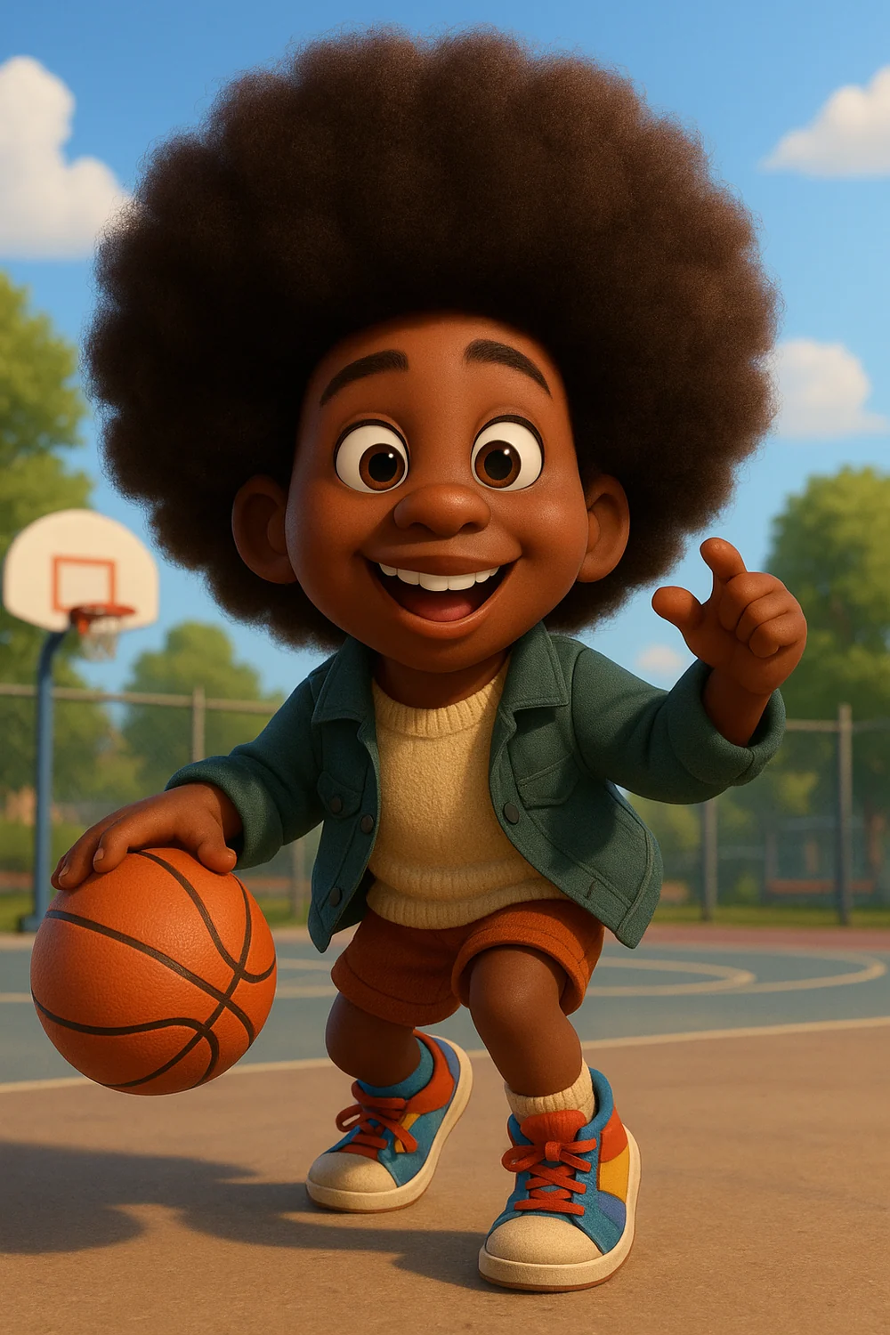 Grind Babies crew on the neighborhood basketball court